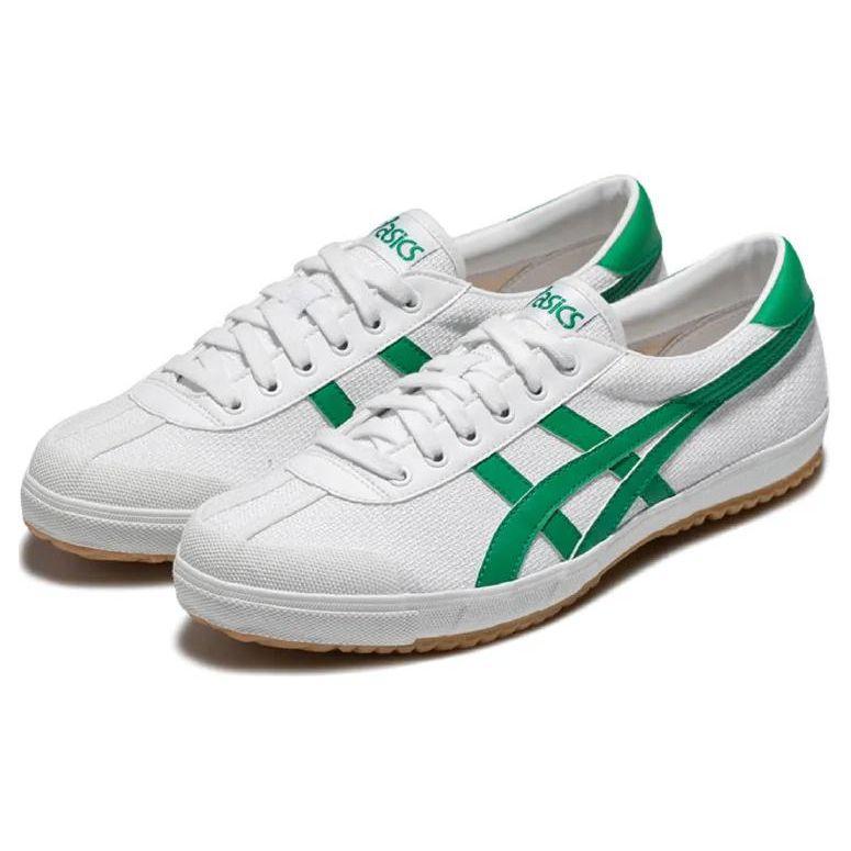 Asics נעלי קז'ואל יוניסקס סניקרס לבן ירוק 1203A317-101 Tsg-110 בד בוהן עגולה שרוכים נמוכות