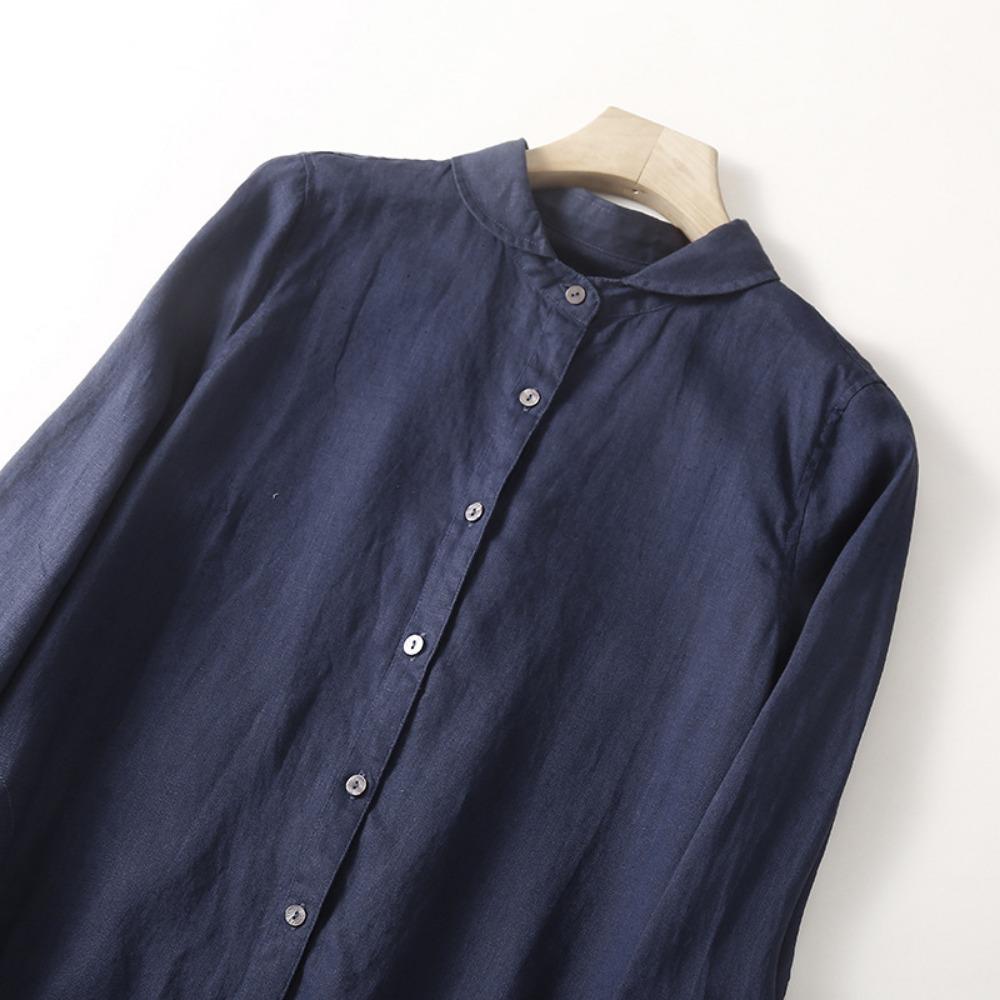 Spring Retro Loose Women's Casual Long Sleeved Shirt Dress