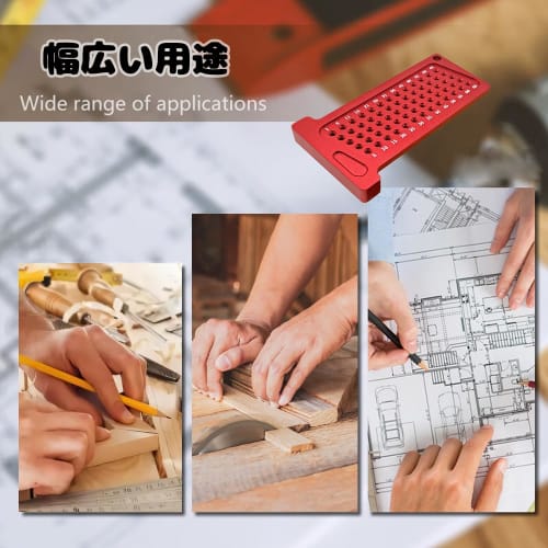 LYHMHAMY T-square, Woodworking Ruler, Carpentry Marking Tool, Portable Aluminum Alloy, 1mm Hole Spacing, High Precision, for Measuring Layout