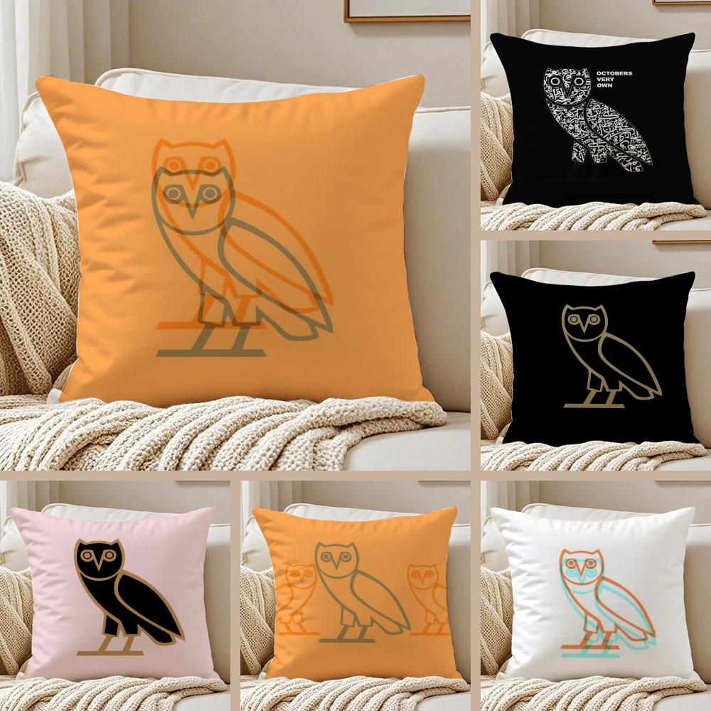 Luxury DrakeO-O-OvO O-OWLS Cushion Cover Silky Short Plush Double-Sided Printed Pillow Case for Sofa All Seasons Home Decor Gift