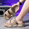 Men's Slippers Thick Sole Summer Beach Slides EVA Lightweight Open-toe Sandals for Men Non-slip Indoor Bathroom Home Shoes