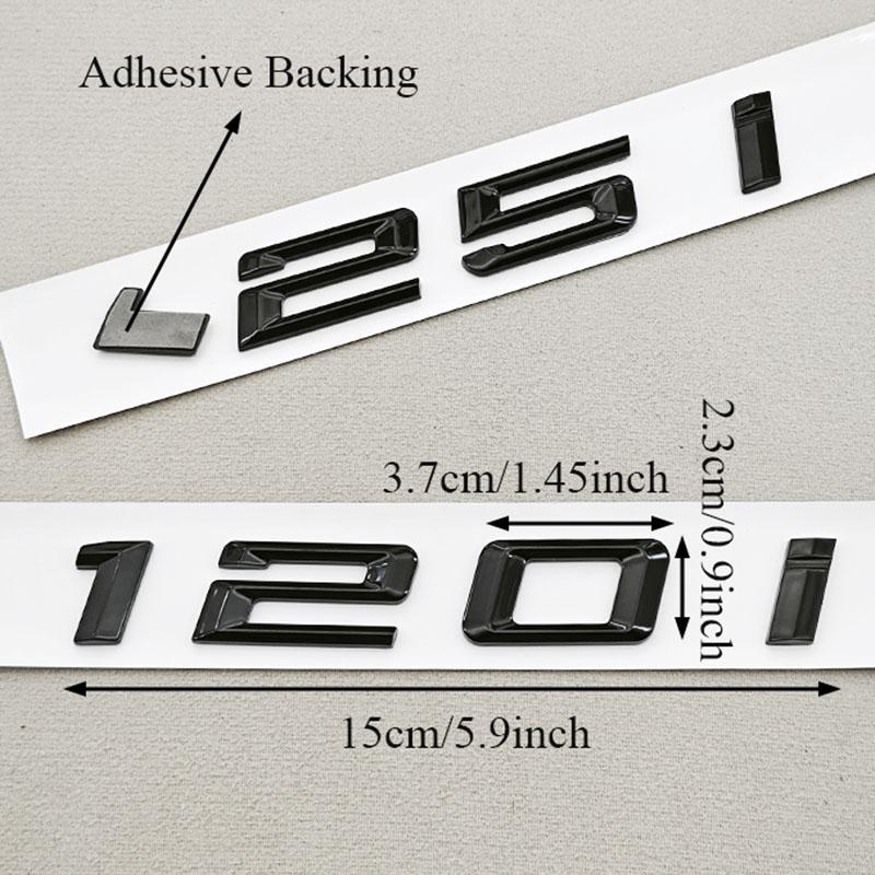 3D ABS Glossy Black Car Letters Logo 118i 120i 125i Rear Trunk Badge Sticker For BMW 118i 120i 125i Tail Marking Accessories