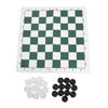 Checkers Set Educational Portable Foldable PU Leather Board Draughts Board Game for Children Adults Green