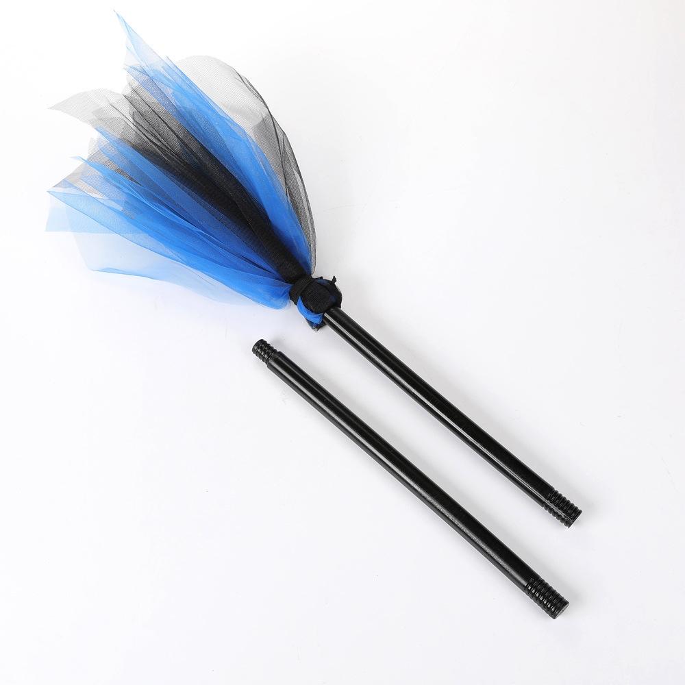 Kids Witch Costume Broom Segmented Halloween Cosplay Broom Party Witch Broom Polyester For Masquerade Cosplay Home Decoration As Show синий