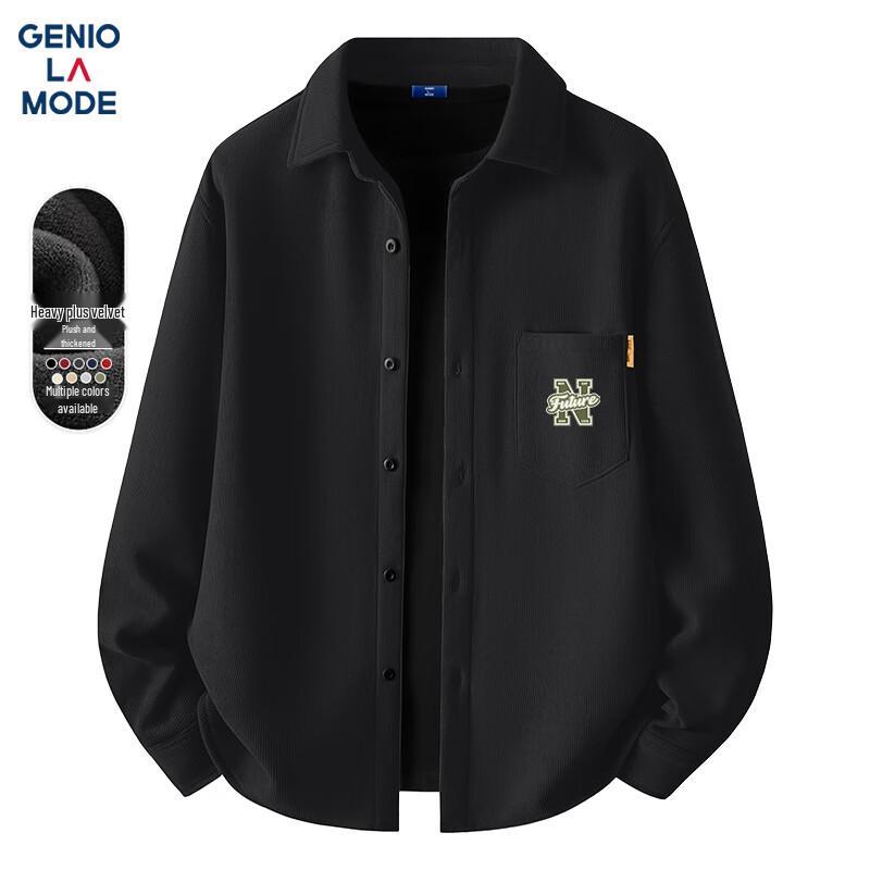 GENIOLAMODE Men s Fleece-Lined Corduroy Shirt 3XL