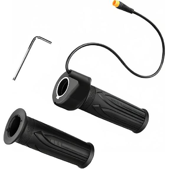 

Full Twist Throttle Grip 3 Pin, Upgrade 12-72V Wide Voltage EBike Throttle with Waterproof Connector, for Electric Bikes & Scooters, 22.2mm Handlebar чёрный
