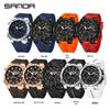 SANDA Men's Fashion Sports Dual Display Electronic Watch – Multifunction Timer, Alarm, Luminous, Waterproof.