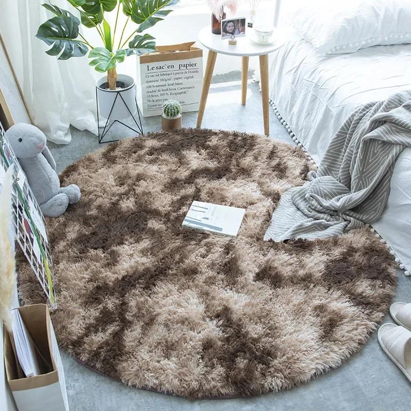 Super Soft Plush Round Rug Mat Fluffy White Carpets for Living Room Home Decor Bedroom Kid Room Decoration Salon Thick Pile Rug