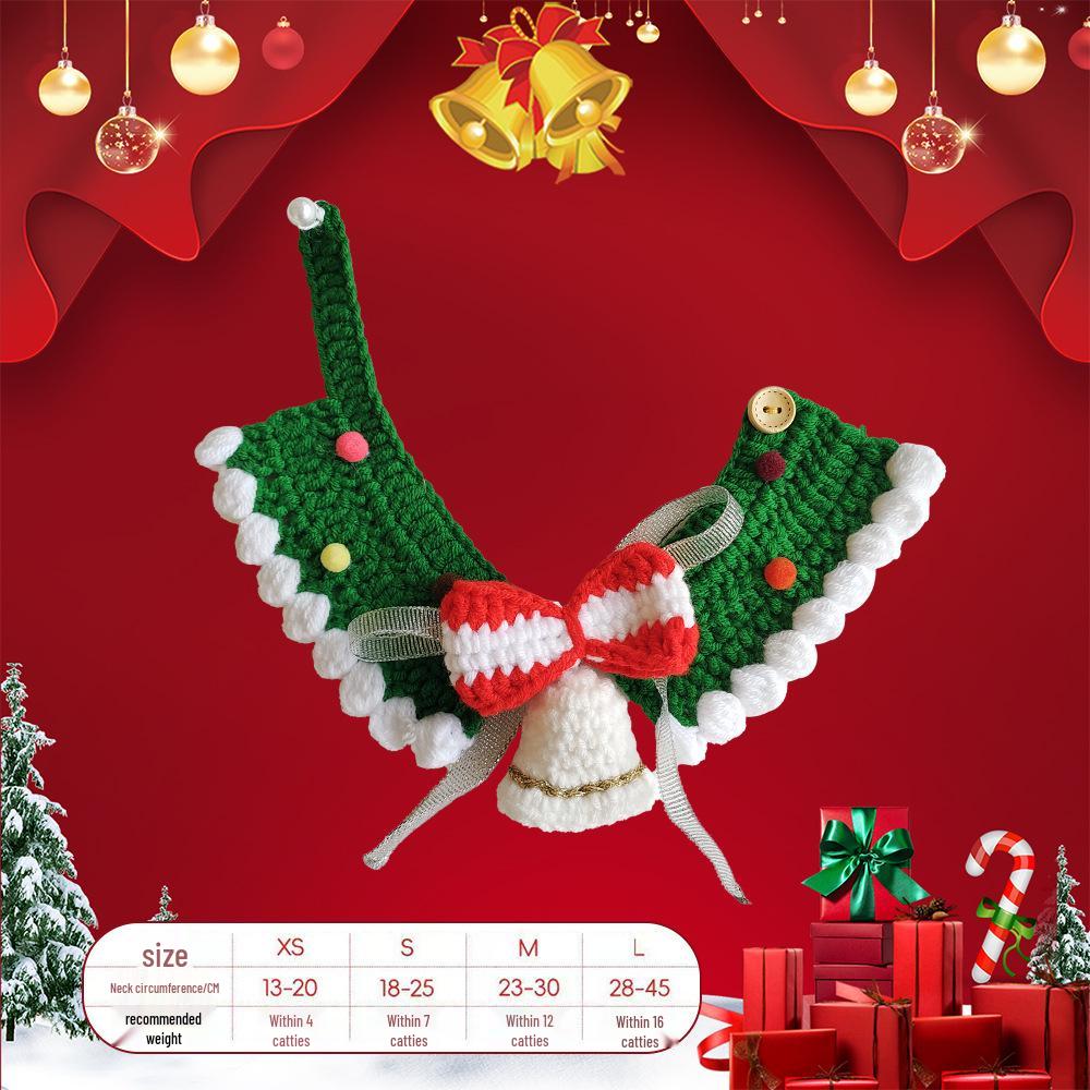 Weihnachts-Strickschal für Haustiere & Katzen-Lätzchen-Anhänger