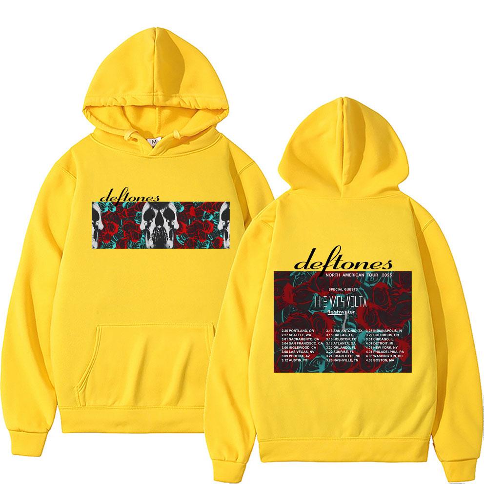 Rock Band Deftones North American Tour  Hoodie Men Women Retro Alternative Heavy Metal Sweatshirt Unisex Oversized Hoodies