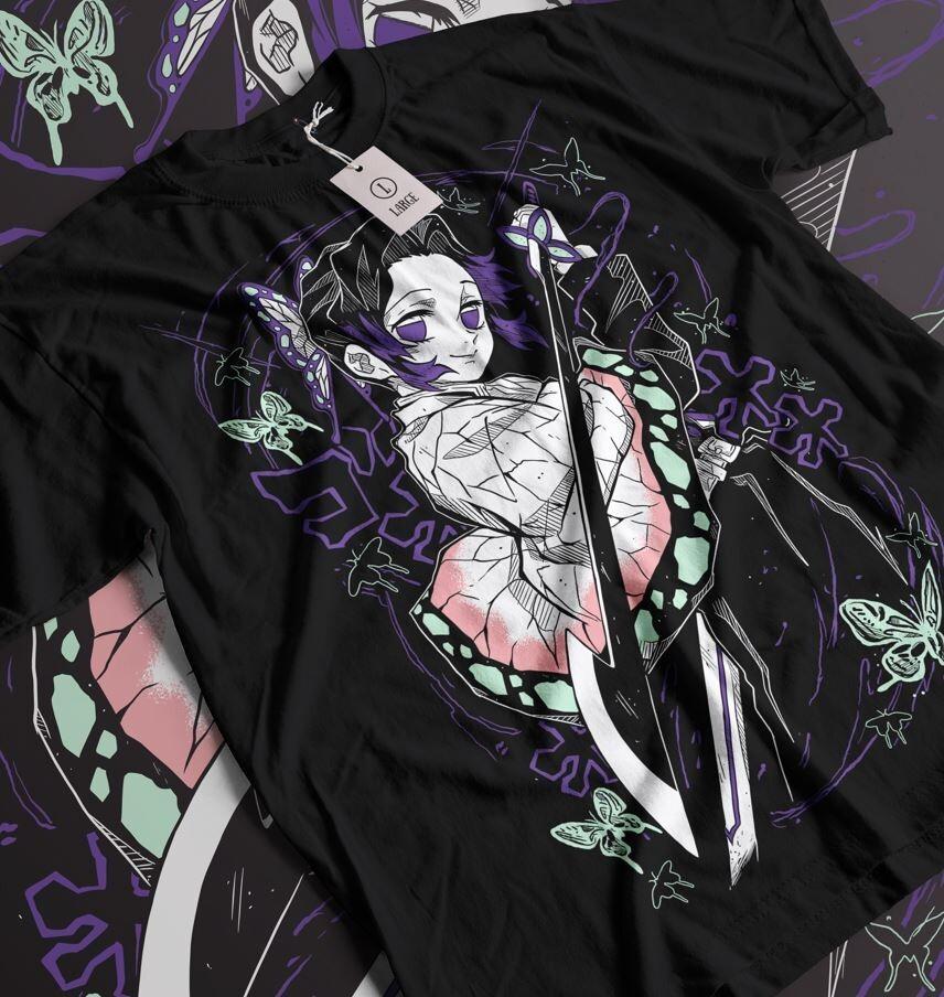 Tričko Shinobu Kocho Demon Slayer Kimetsu No Yaiba Design Anime Tričko Všechny Velikosti