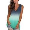 Women's Summer Casual V-Neck Gradient Printed Sleeveless Loose T-Shirt Tank Tops