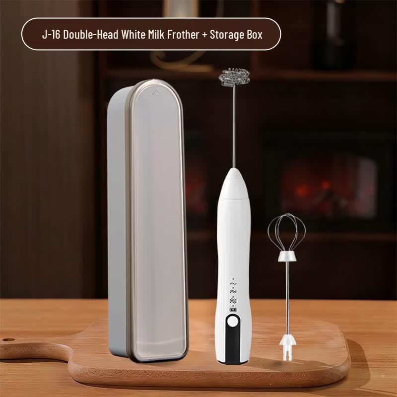 LISM Portable Electric Milk Frother and Egg Beater with Storage Box