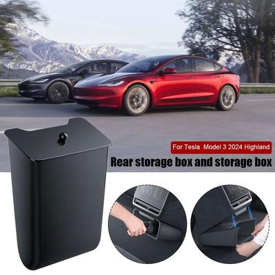 For Tesla Highland 2024 Car Rear Seat Trash Can Interior Storage Box Magnetic Garbage Bin Car Accessories I6O7