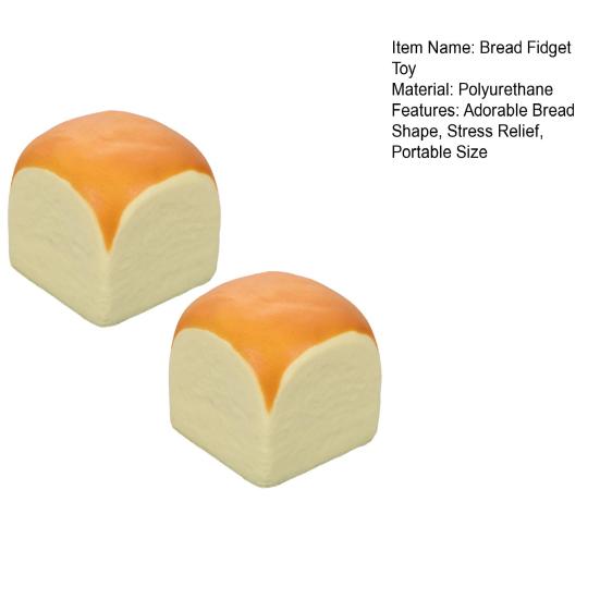 1/2Pcs Hawaiian Bread Squeeze Toy Slow Rebound Stress Relief Flavored Bread Pinch Sensory Toy Kids Adults Soft Calming Bread Fidget Toy