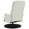 Massage Chair with Footrest Cream Velvet