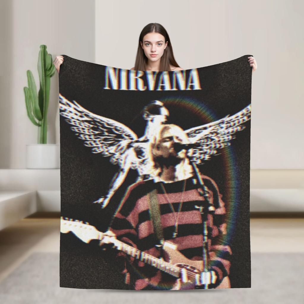 Nirvana Čelenka na obličej  Deka Kvalitní Měkká Teplá Hodit deku Jaro Cestování letadlem Domácí dekorace Vzor Přehoz na postel