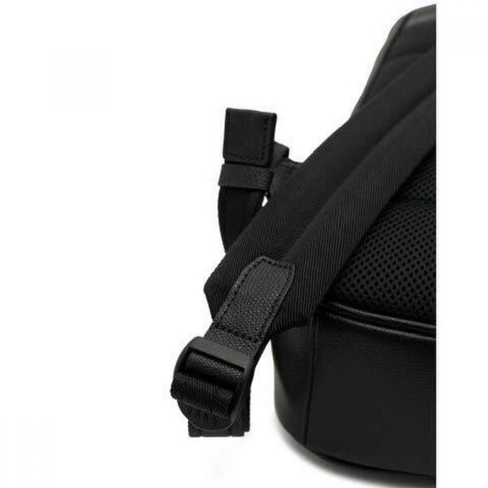 Daks Black Leather Simple Backpack Dbba2e337bk