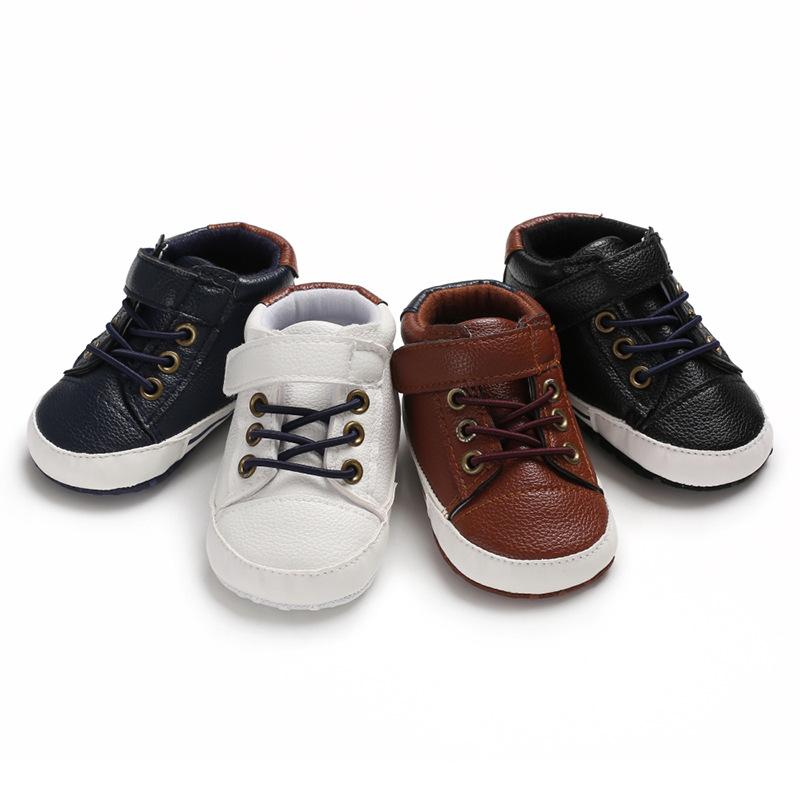Spring and Autumn 0-1 Years Old Baby Learning Shoes High-top Casual Shoes Leather Baby Shoes Baby Shoes