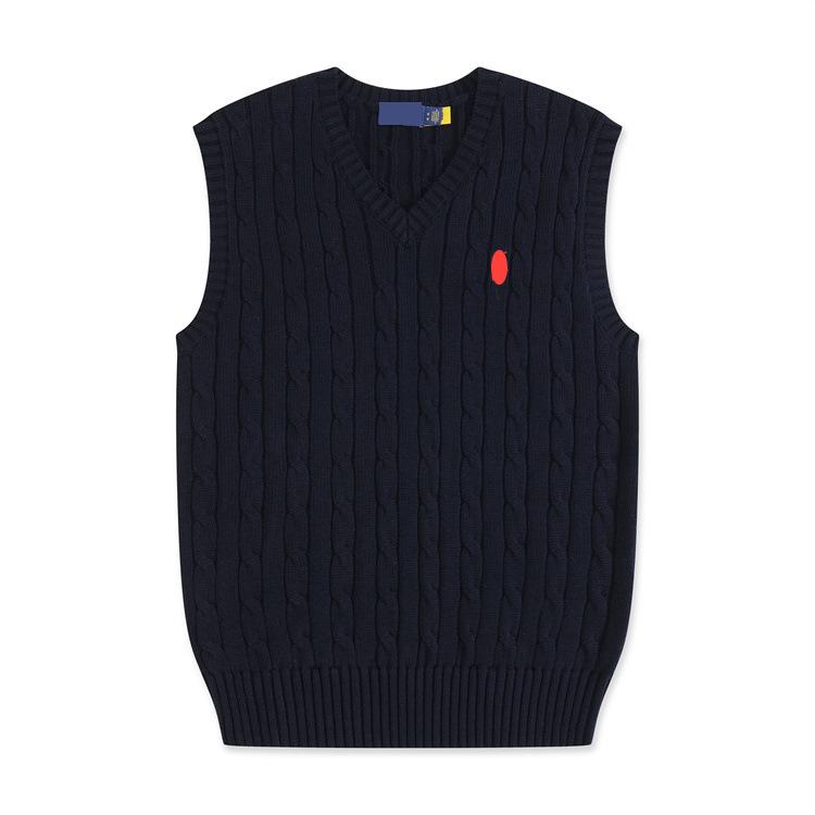 Pánská pletená vesta s V-výstřihem z vlny a bavlny