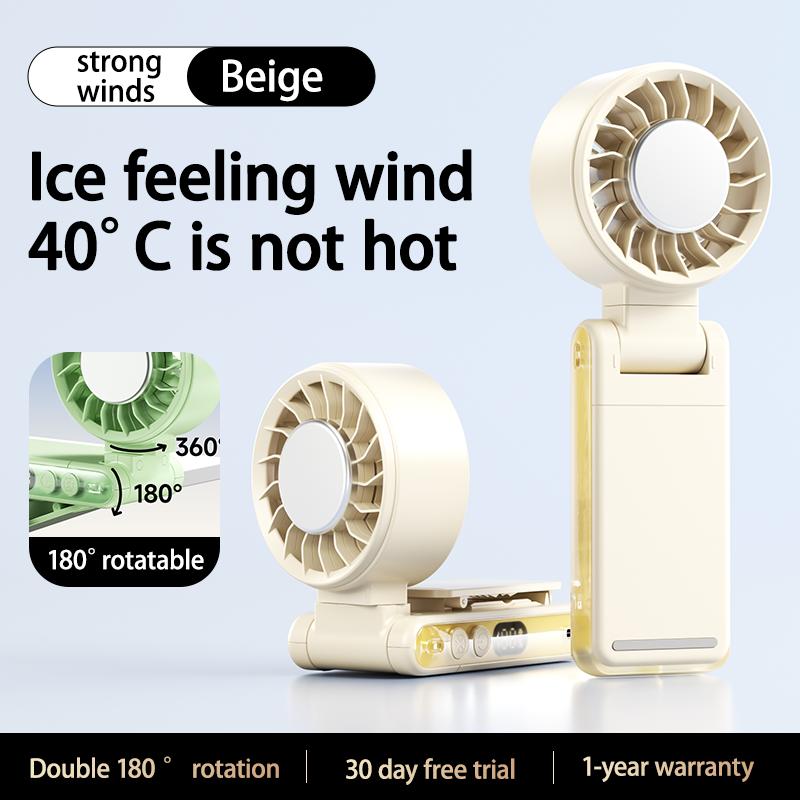 

5-speed Portable Camping Cooling Fan with Clip Foldable Handheld Fans Home High Wind Speed Cooling Blower 3000mAh Lanyard Fans