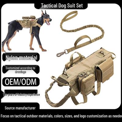 Cross-border Tactical Dog Vest - Impact-resistant Dog Clothes Set with Accessory Pouch and Chest Harness