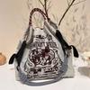 Summer embroidery ballchain eco-friendly bag ballchain shopping bag shoulder bag canvas tote bag