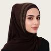 New Chiffon Muslim Instant Turban Breathable Full Cover Islamic Crinkle Shawl Solid Color Islamic Headscarf