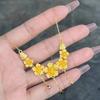 Gold-Plated Floral Necklace: Elegant Clavicle Pendant for Weddings