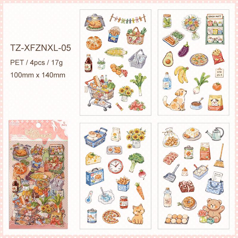 JIANWU Guide To Happiness Series Vintage Plant Flower Picnic Landscape Material Collage PET Sticker Creative Journal Stationery