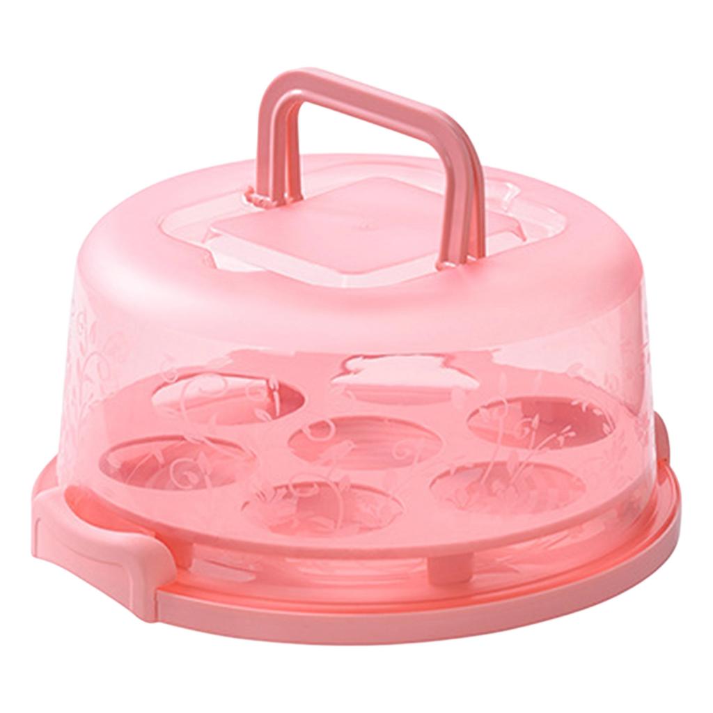 Elevated Cake Carrier with Dual Handles Portable Food Storage Box Suitable for Cupcakes Muffins and Small Cakes with Secure Lid and Base