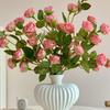 High-End Realistic Rose Arrangement In Ceramic Vase – Artificial Floral Bouquet for Living Room Decor