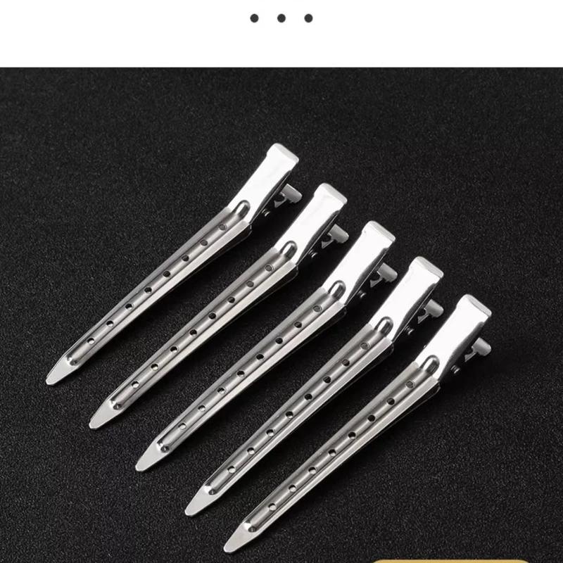 10 Stück Lange Haarspangen Haar Make-up Pony Haarfixierwerkzeuge Haarspange Edelstahl Entenschnabel-Clip Typ für Friseur Make-up