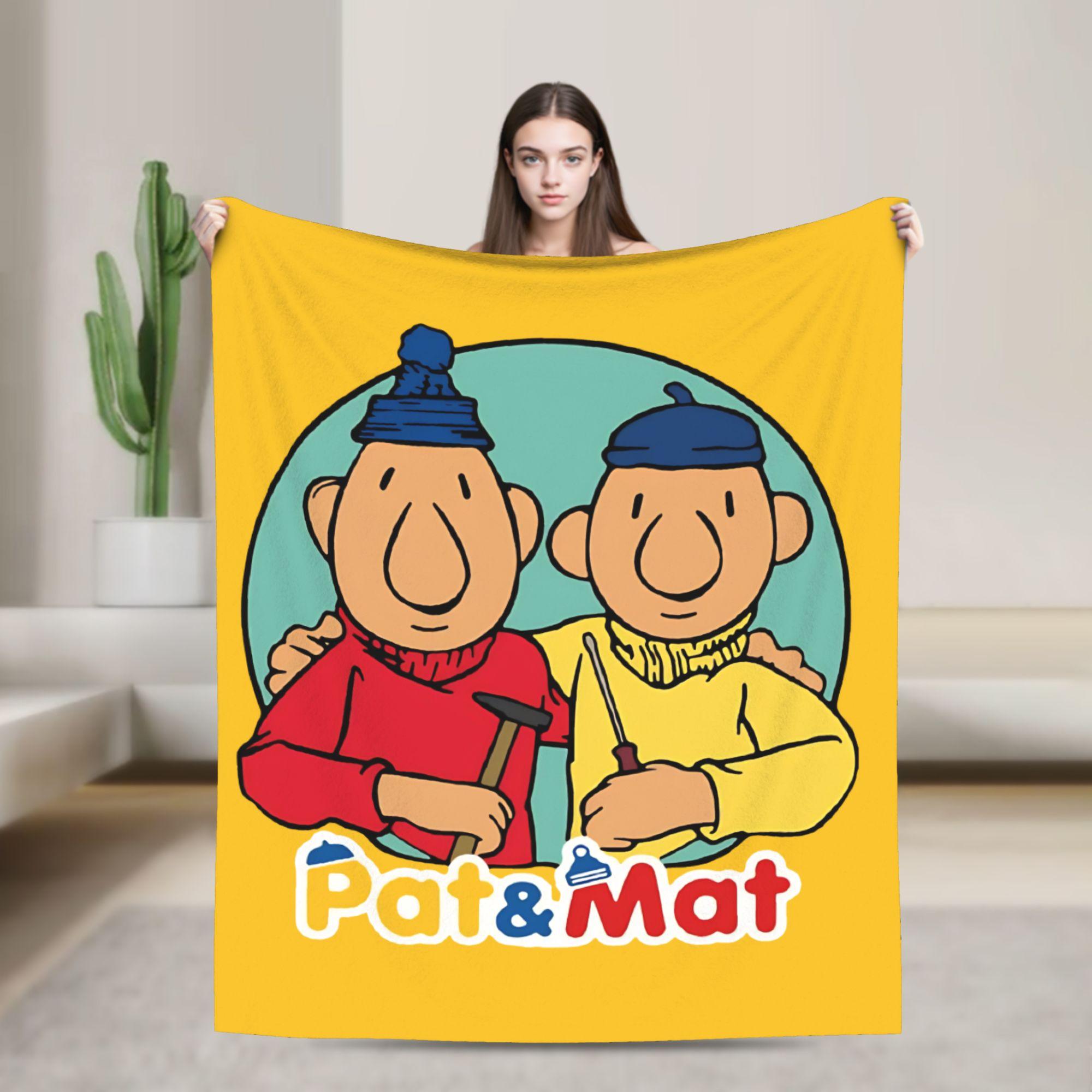 Pat and Mat Flannel Blankets Cartoon Fashion Throw Blankets for Sofa Bedding Lounge 200x150cm Rug Piece, 75X95CM