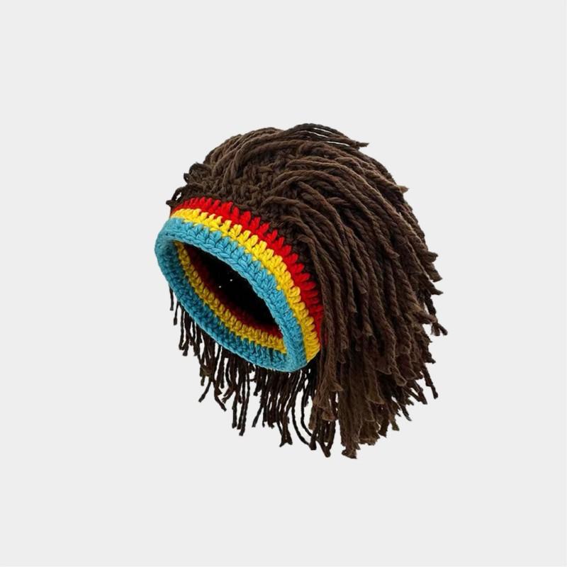 Handmade Quirky Headgear Dreadlock Knit Hat Hip-Hop Party Hat Trendy Personality Knit Wig Hat For Men And Women