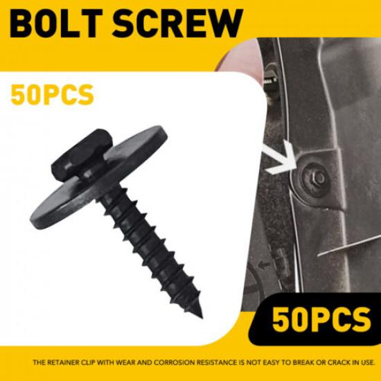 50 X Fender Liner Body Bumper Cover Splash Shield Bolt Hood Retainer Car Screw B