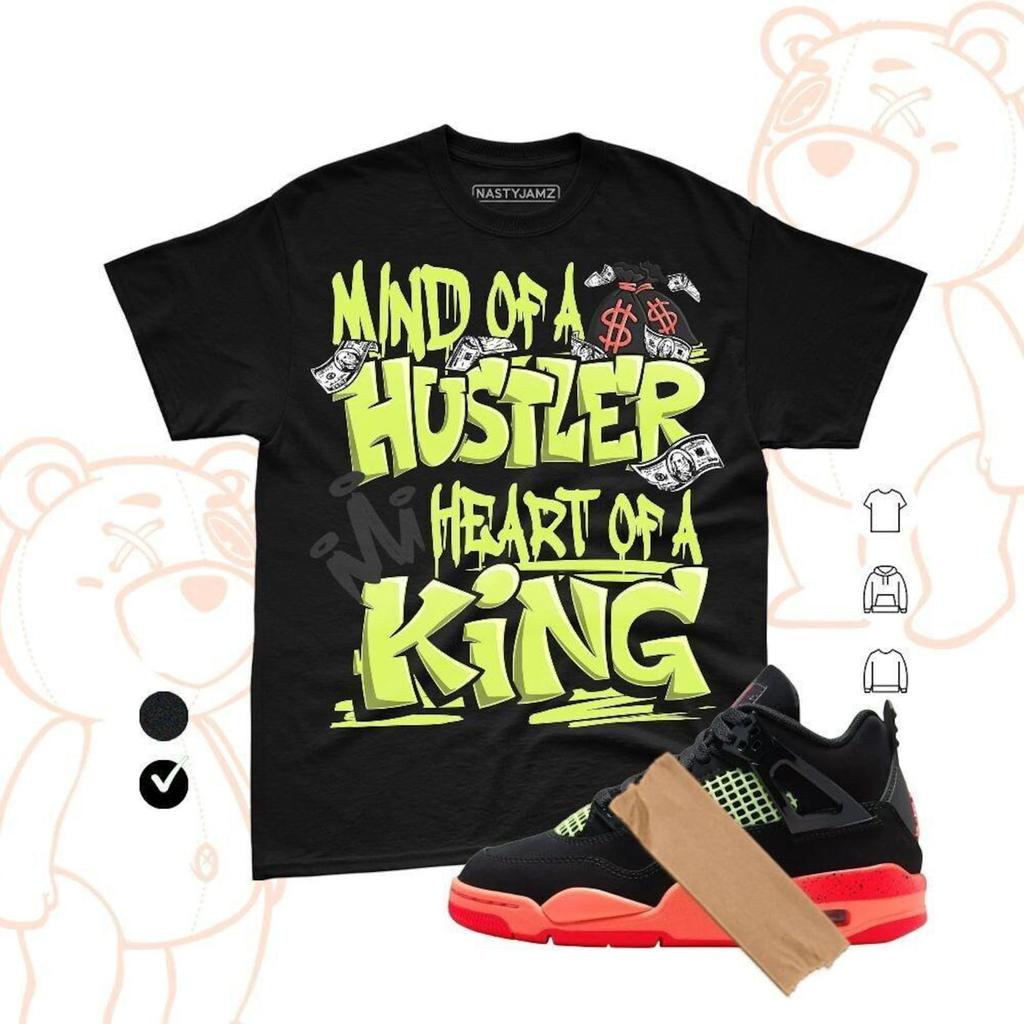 AJ 4 Black Infrared 23 Bright Mango Barely Volt Match Shirt and kids tshirt 2026, Sneaker Matching Tee, Bella Canvas, KING NASTY