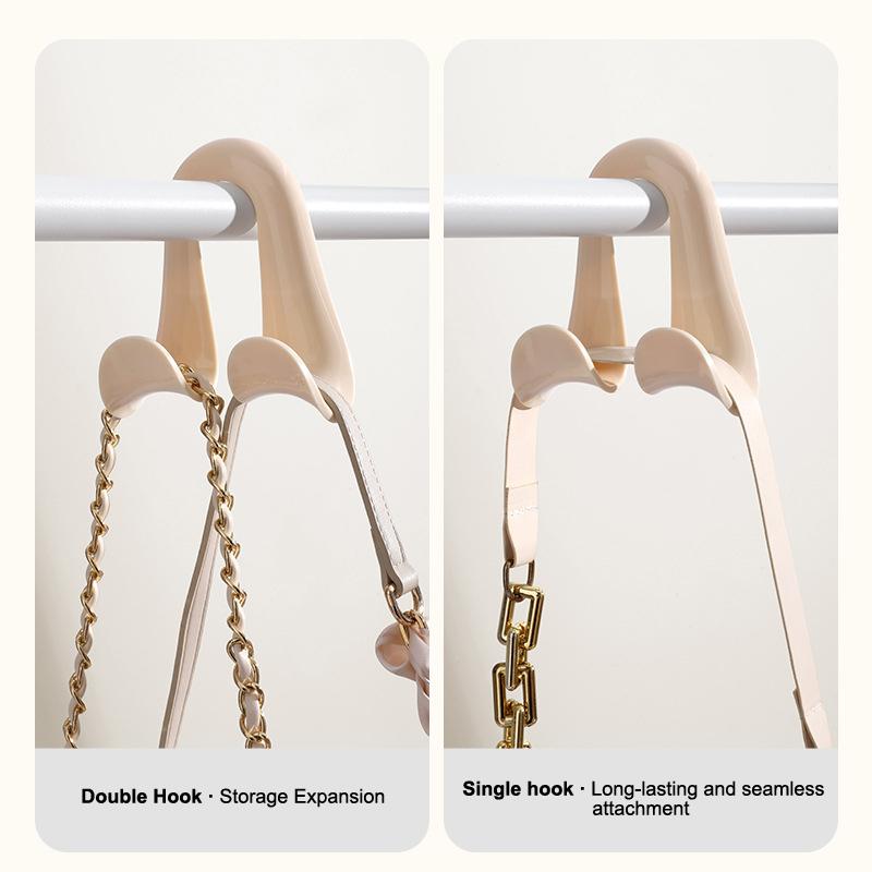 3/2/1Pcs Bag Hanger Hook Double Hooks Space-Saving Clothes Hats Scarf Handbag Storage Rack Wardrobe Backpack Hook