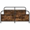 Metal Bed Frame without Mattress Smoked Oak Finish 180 x 200 cm
