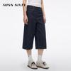 MISS SIXTY Women's Mid-Waist Wide-Leg Capri Jeans