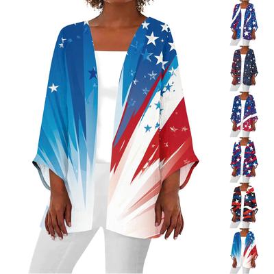 Lässiger, modischer, bedruckter, leichter, mittellanger Jacken-Cardigan für Damen