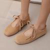 2026 Women's Plus Size Bow Ballet Flats – Soft Sole Lace-up Mary Janes