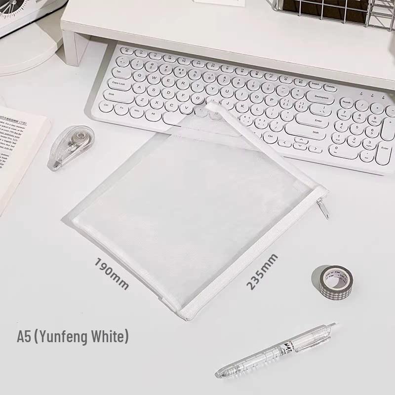 Mesh Document Bag with 6 Zippers - 5 Storage Compartments for Students & Files, Back-to-School Handbag