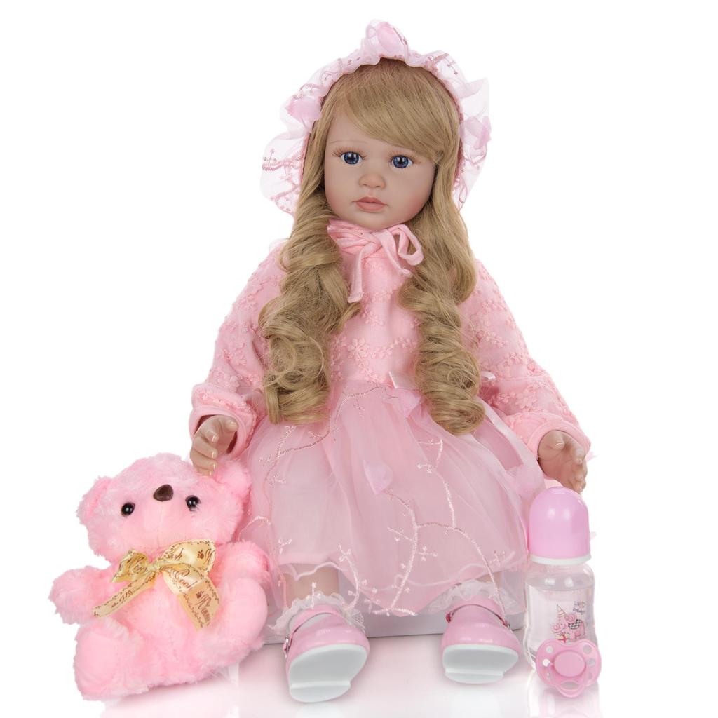 KEIUMI Eleganti Bambole Bambina Reborn 60 cm Realistiche Principessa Corpo in Stoffa Bambini Neonato Bambola Giocattolo Moda Decorazioni Regali di Natale Compleanno