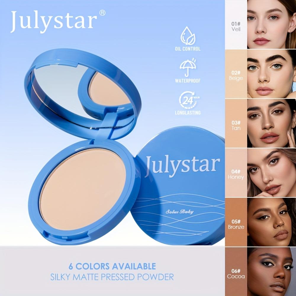 JULYSTAR Matte Face Setting Powder Oil-control Lightweight Radiant Foundation Pressed Powder Face Full Coverage Makeup Cosmetic