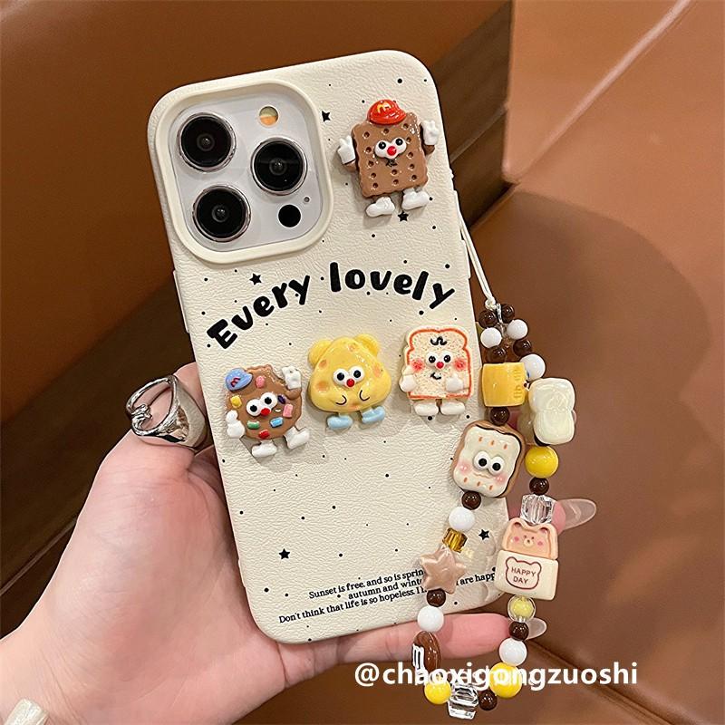 Coque de téléphone en silicone souple Design de biscuit au fromage dessin animé 3D pour iPhone 17 Pro Max 15 14 13 12 Couverture intégrale Anti-Chute pour Femmes