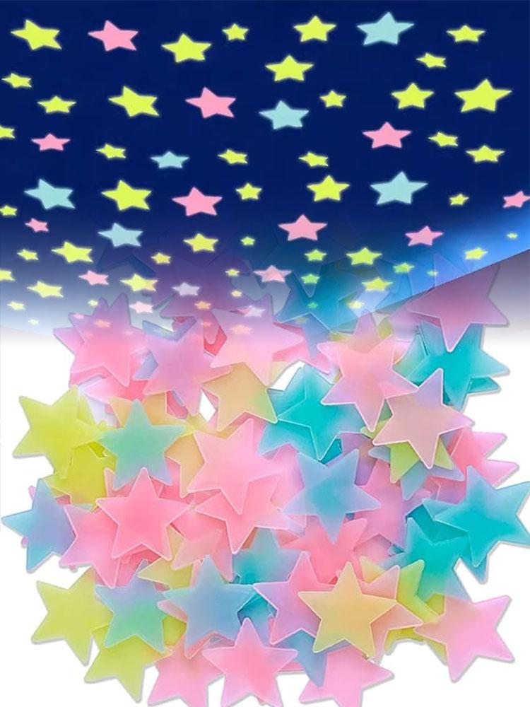 10/25pcs Luminous stars sticker resin material for Ceiling Decorations Wall Stickers Murals Decals Home Art Bedroom Nightstand