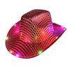 LED Light-Up Cowboy Hat Retro Western Style Luminous 9 Color Available Christmas Party Nightclubs