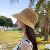 Hollow Woven Bucket Hat Women'S Summer Sunscreen Sun Hat Show Small Face Travel Beach Basin Hat Fashion