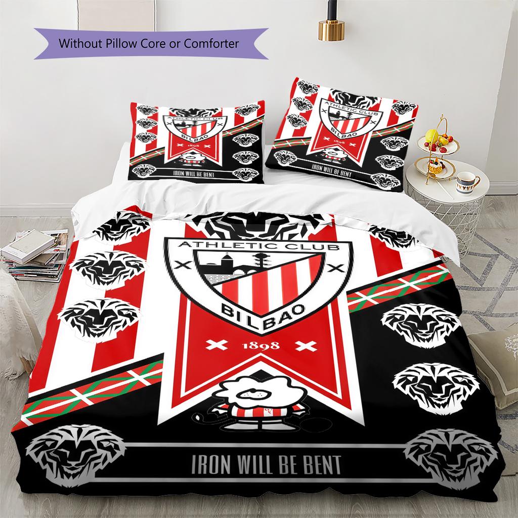 Athletic Club logo  Pattern Bedding Quilt Set Quilt Cover Pillowcase Home Decoration Birthday Gift (1 * duvet cover + 2 * pillowcase, without core)